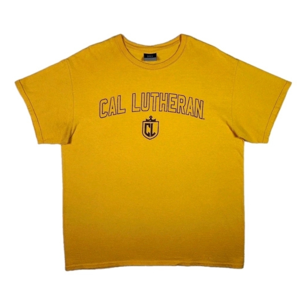VINTAGE Cal Lutheran Kingsmen Shirt XL Gold Y2K Retro Collegiate Tee Made In USA